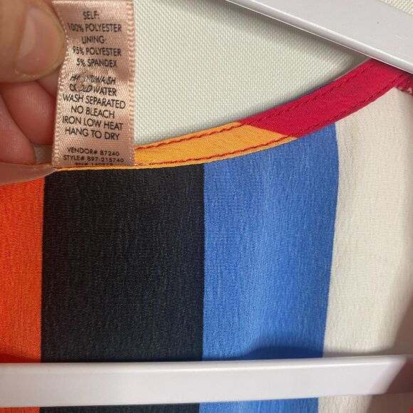 Willow & Root Multi-Color Surplice V-Neck Stripe Maxi Dress Tie Waist Size 2 - Picture 8 of 15
